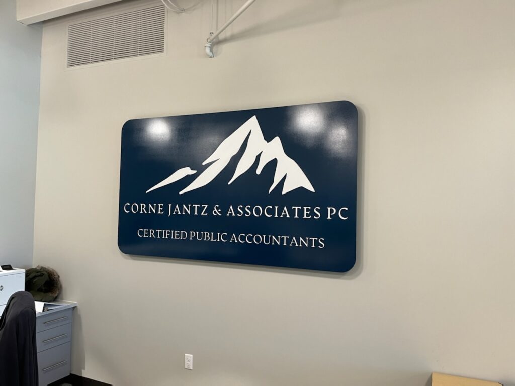 Jantz & Associates PC office sign mounted on a wall